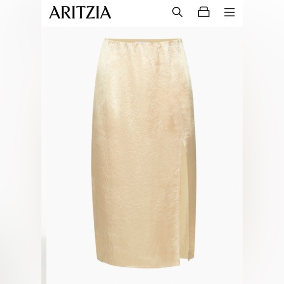 Aritzia Cream Pencil Skirt - Picture 2 of 6